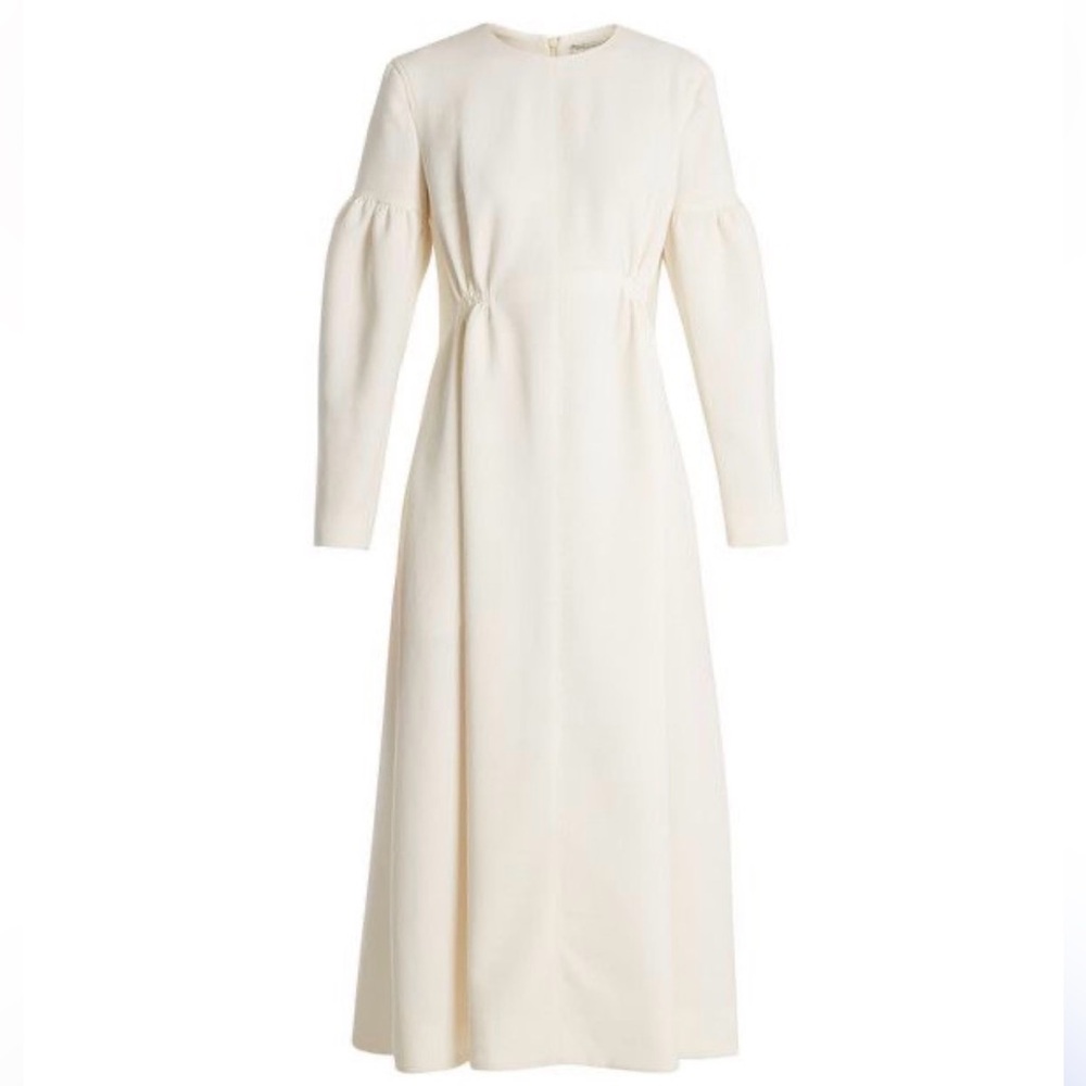 Emilia Wickstead Ivory Long Sleeve Maxi Dress US 6/UK 10